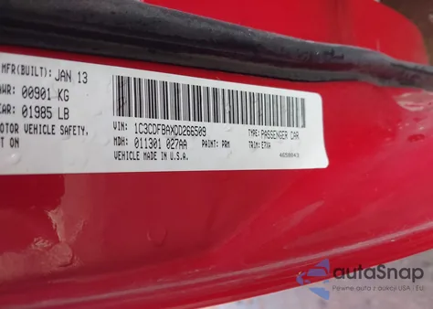 2013 Dodge Dart Sxt from USA, damaged, VIN 1C3CDFBAXDD266509